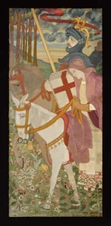 Svatý Jiří, Rytíř Červeného kříže na koni s Unou, 1907 (výšivka) (viz také 141950-51)